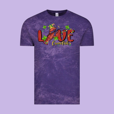 Mardi Gras Love Crawfish Vintage Tee Designed By Maliassmallbusiness