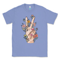 Colony Blue hand peace sign Classic Tee - MaliasSmallBusiness