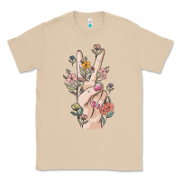 Mushroom hand peace sign Classic Tee - MaliasSmallBusiness
