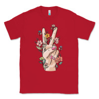 Red hand peace sign Classic Tee - MaliasSmallBusiness