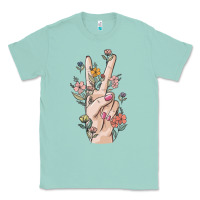 Seafoam hand peace sign Classic Tee - MaliasSmallBusiness