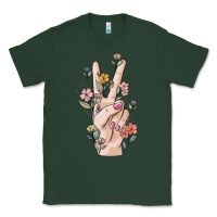 Sports Green hand peace sign Classic Tee - MaliasSmallBusiness