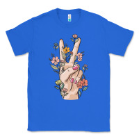 True Royal hand peace sign Classic Tee - MaliasSmallBusiness