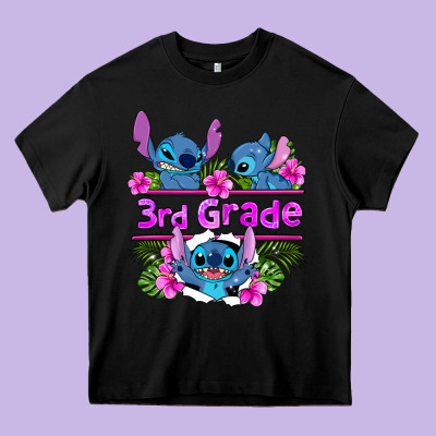 Preview Flower Stitch 3rd Grade Heavy Core Tee Designed By Adodesignshop