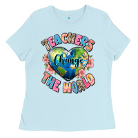 Baby Blue teachers change the world Ladies Tee - JahusDesignShop