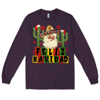 Plum feliz navidad mexican santa Long Sleeve Tee - MaliasSmallBusiness