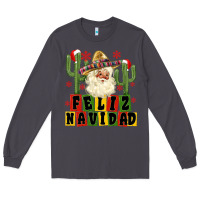 Smoke feliz navidad mexican santa Long Sleeve Tee - MaliasSmallBusiness