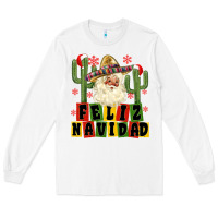White feliz navidad mexican santa Long Sleeve Tee - MaliasSmallBusiness