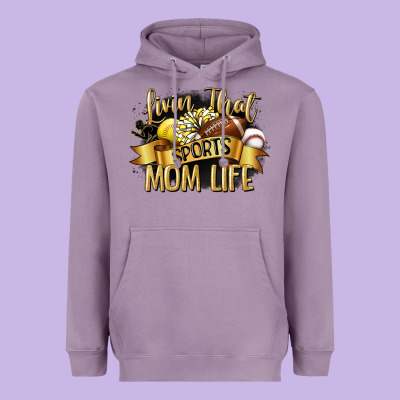 Livin That Sports Mom Life Heavyweight Hoodie Designed By Cowgirlartshop