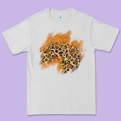 Leopard Glitter Patch Premium Tee Designed By Adodesignshop
