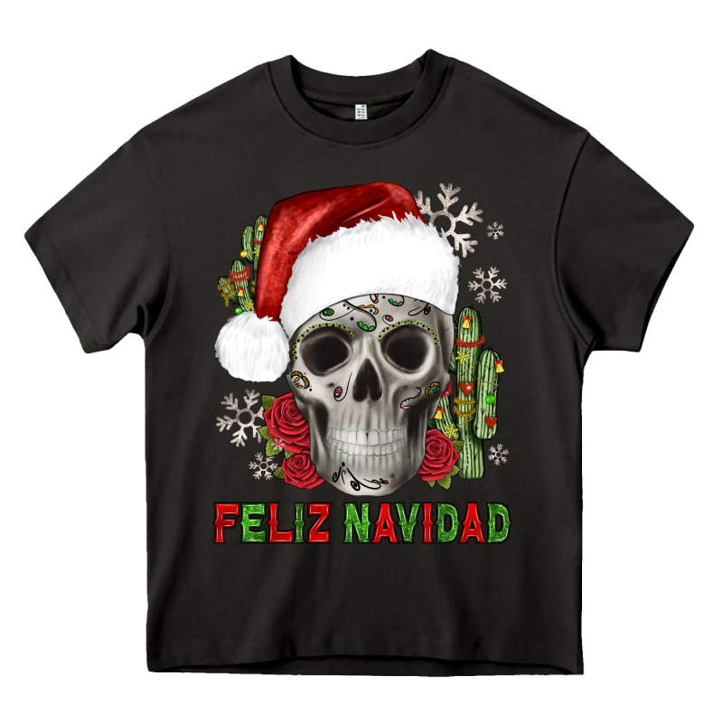 Feliz Navidad Skull Cactus Heavy Core Tee by JahusDesignShop | Teevron