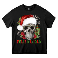 Black feliz navidad skull cactus Heavy Core Tee - JahusDesignShop