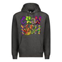 Charcoal Heather crawfish mardi gras Premium Hoodie - CowGirlArtShop