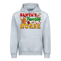 Heather Grey Santa's Favorite Nurse Urban Hoodie - FaDigitalArtStudio