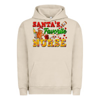Pigment French Oak Santa's Favorite Nurse Urban Hoodie - FaDigitalArtStudio
