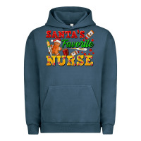 Pigment Midnight Navy Santa's Favorite Nurse Urban Hoodie - FaDigitalArtStudio