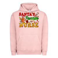 Pigment Salmon Santa's Favorite Nurse Urban Hoodie - FaDigitalArtStudio