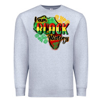 Heather Grey i am black history Premium Sweatshirt - CowGirlArtShop