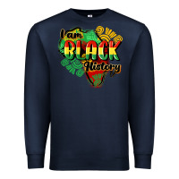 Navy i am black history Premium Sweatshirt - CowGirlArtShop