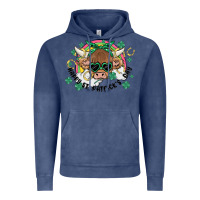 Vintage Denim st. patrick's day highland cow Vintage Hoodie - MaliasSmallBusiness