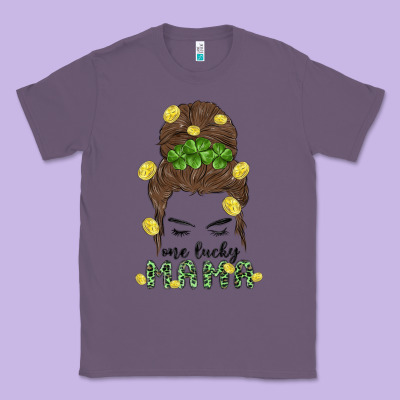 One Lucky Mama Classic Tee Designed By Maliassmallbusiness