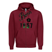 Burgundy Born In 1957 Zipper Hoodie - Bettercallsaul