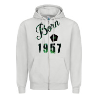 Dove Grey Born In 1957 Zipper Hoodie - Bettercallsaul