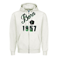 Oatmeal Heather Born In 1957 Zipper Hoodie - Bettercallsaul