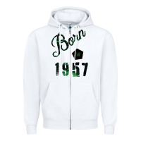 White Born In 1957 Zipper Hoodie - Bettercallsaul