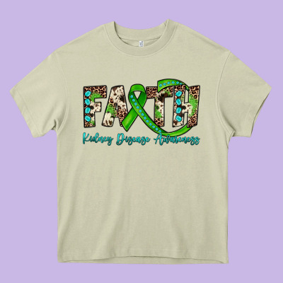 Faith Kidney Disease Awareness Heavy Core Tee Designed By Jahusdesignshop