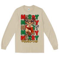 Mushroom merry christmas reindeer Long Sleeve Tee - MaliasSmallBusiness