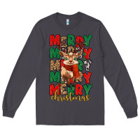 Smoke merry christmas reindeer Long Sleeve Tee - MaliasSmallBusiness