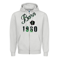 Dove Grey Born In 1960 Zipper Hoodie - Bettercallsaul