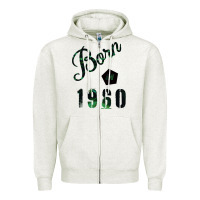 Oatmeal Heather Born In 1960 Zipper Hoodie - Bettercallsaul