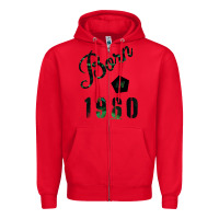 Red Born In 1960 Zipper Hoodie - Bettercallsaul