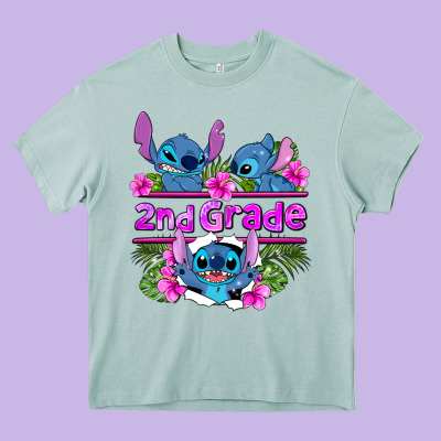 Preview Flower Stitch 2nd Grade Heavy Core Tee Designed By Adodesignshop