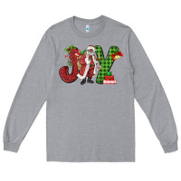 Heather Grey Joy Black Santa Long Sleeve Tee - MaliasSmallBusiness
