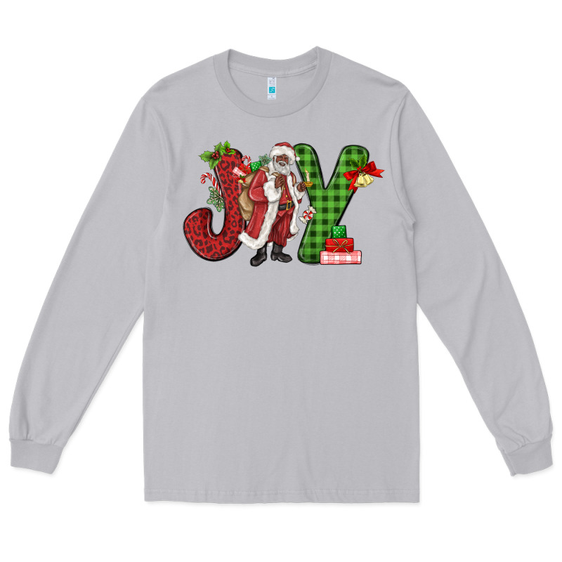 Joy Black Santa Long Sleeve Tee by MaliasSmallBusiness | Teevron