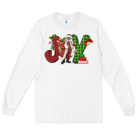 White Joy Black Santa Long Sleeve Tee - MaliasSmallBusiness
