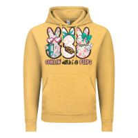 Vintage Mustard easter chilling with my peeps bunny Vintage Hoodie - MaliasSmallBusiness