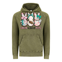Vintage Olive easter chilling with my peeps bunny Vintage Hoodie - MaliasSmallBusiness