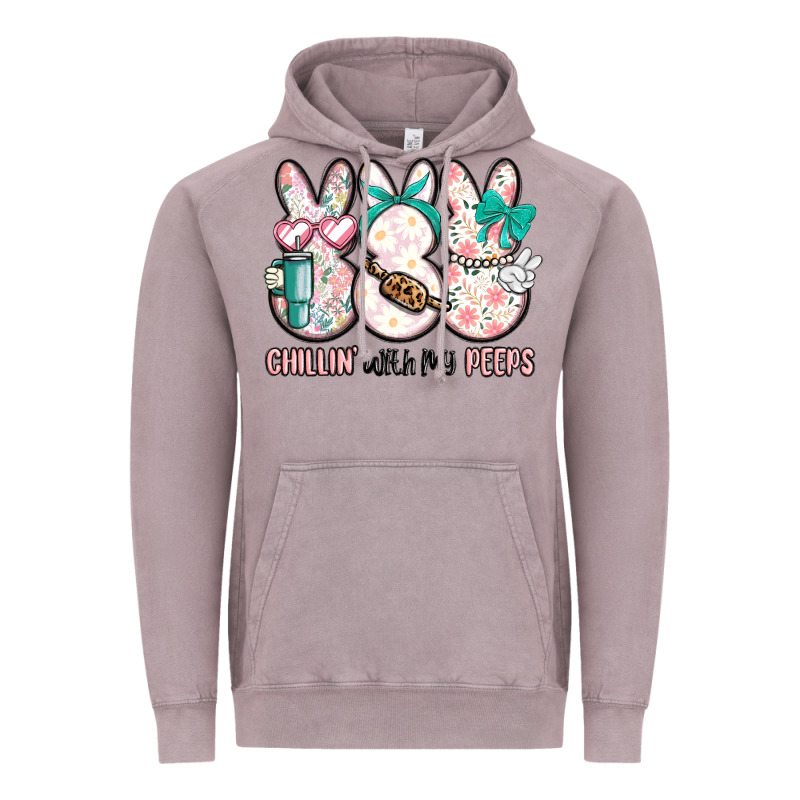 Easter Chilling With My Peeps Bunny Vintage Hoodie by MaliasSmallBusiness | Teevron