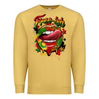 Antique Gold free ish juneteenth lips Premium Sweatshirt - CowGirlArtShop