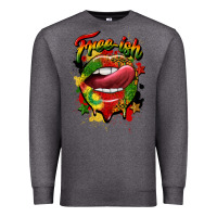 Charcoal Heather free ish juneteenth lips Premium Sweatshirt - CowGirlArtShop