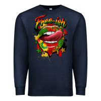 Navy free ish juneteenth lips Premium Sweatshirt - CowGirlArtShop