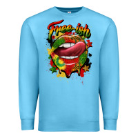 Ocean Blue free ish juneteenth lips Premium Sweatshirt - CowGirlArtShop