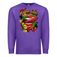 Purple free ish juneteenth lips Premium Sweatshirt - CowGirlArtShop