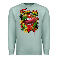 Seafoam free ish juneteenth lips Premium Sweatshirt - CowGirlArtShop