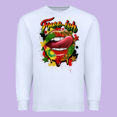 Free Ish Juneteenth Lips Premium Sweatshirt Designed By Cowgirlartshop