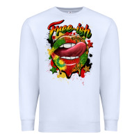 White free ish juneteenth lips Premium Sweatshirt - CowGirlArtShop
